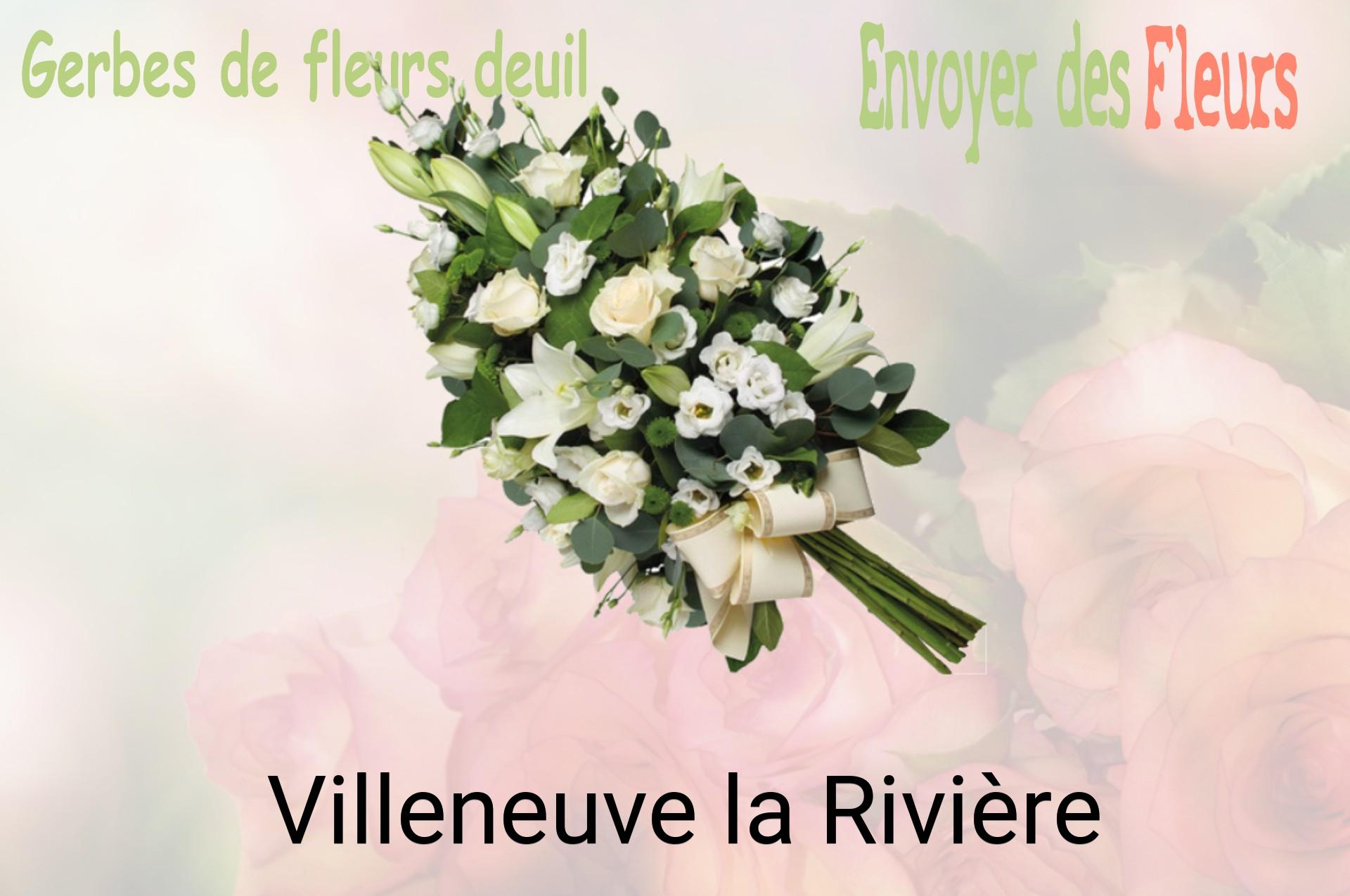 Gerbe de fleurs de deuil livrée à Villeneuve-la-Rivière